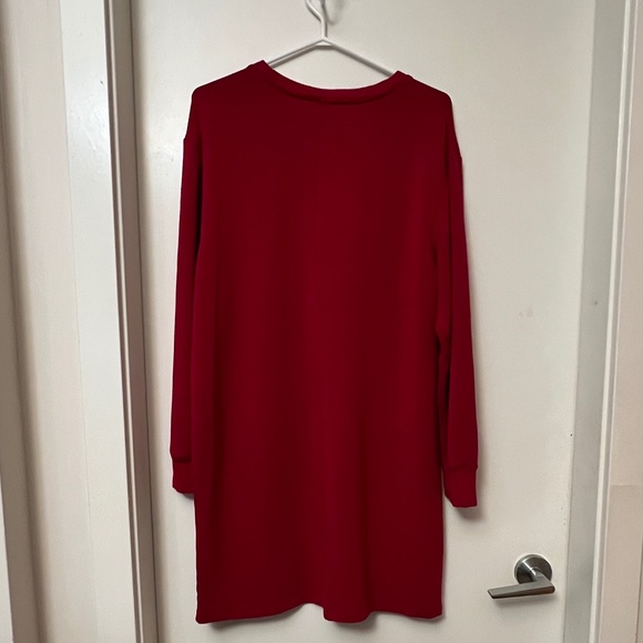 NEW Calvin Klein Red Long Sweater Dress - Picture 2 of 5